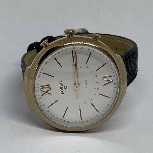 Fossil FTW5023 Women's Black Leather Silver Analog Dial Hybrid Smartwatch XX837 - Picture 7 of 12